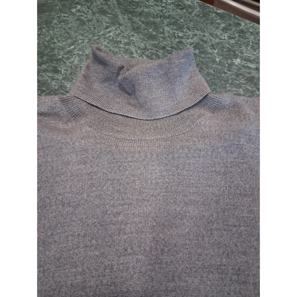 Chiara Marconi Pure New Merino 100% Wool Turtleneck Sweater Gray Italy XL Layer - Picture 5 of 10